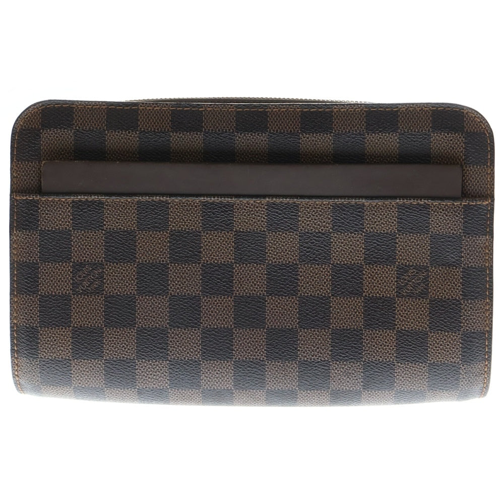 LOUIS VUITTON(ルイヴィトン) サンルイ ダミエ PVC レザー クラッチ セカンドバッグ ゴールド金具 ブラウン N51993