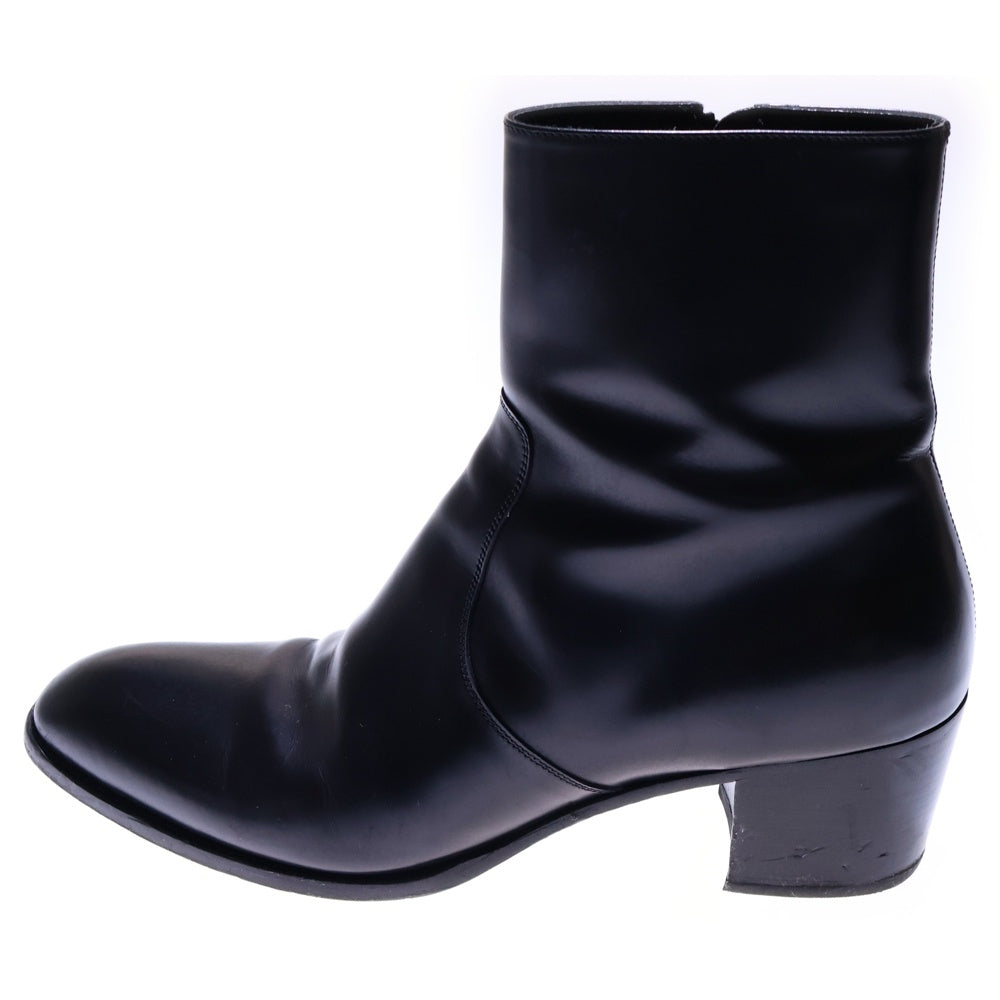 SAINT LAURENT PARIS(サンローランパリ) エディ期 WYATT 60 ワイアット サイドジップ レザー ハイカット シューズ ショートブーツ ブラック 442258