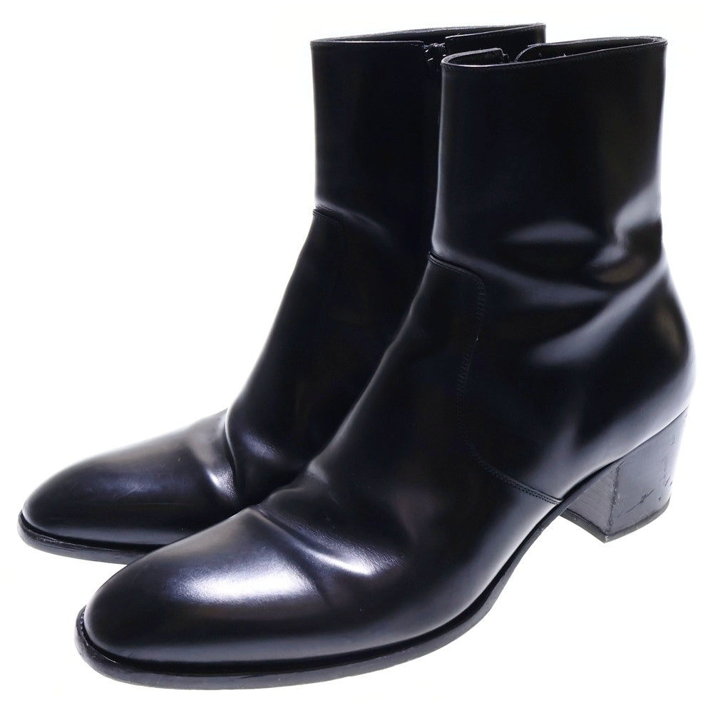 SAINT LAURENT PARIS(サンローランパリ) エディ期 WYATT 60 ワイアット サイドジップ レザー ハイカット シューズ ショートブーツ ブラック 442258