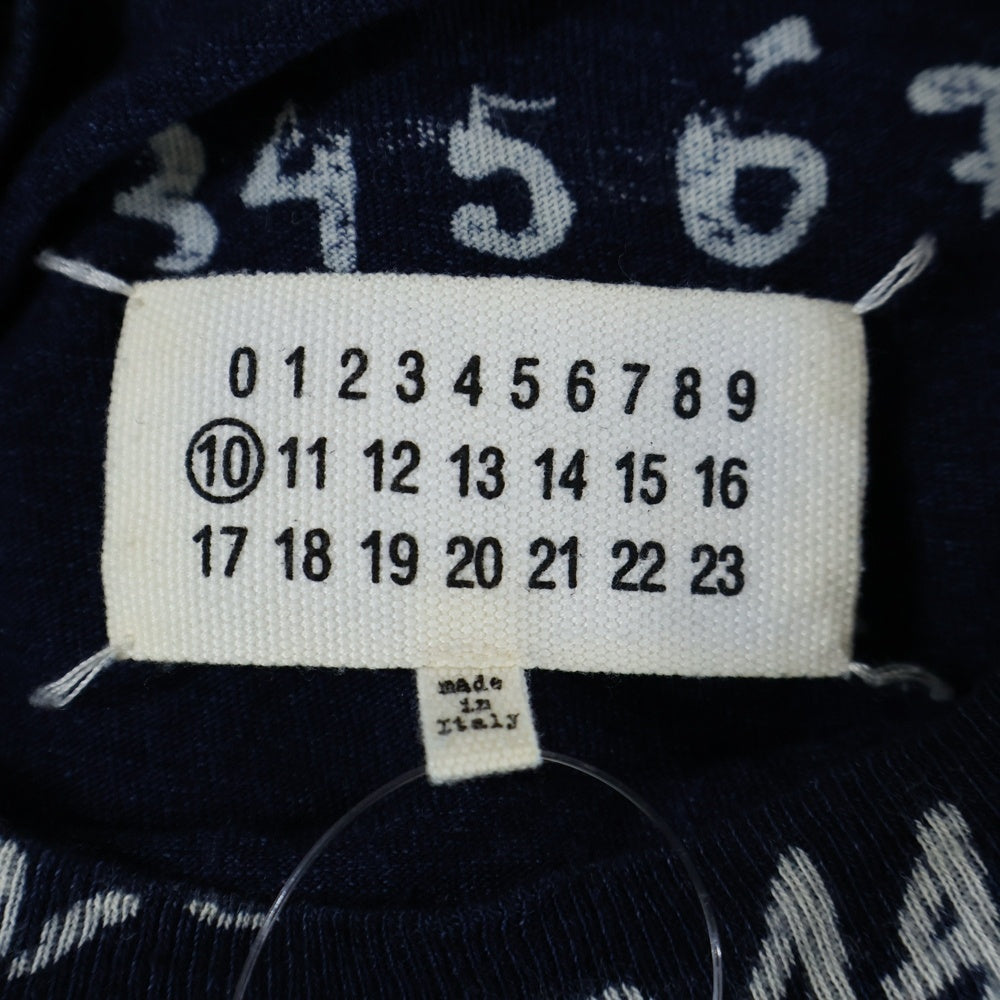 Maison Margiela 1 10(メゾンマルジェラ 1 10) 21SS カレンダープリント クルーネック 半袖Tシャツ カットソー ネイビー/インディゴ S50GC0648