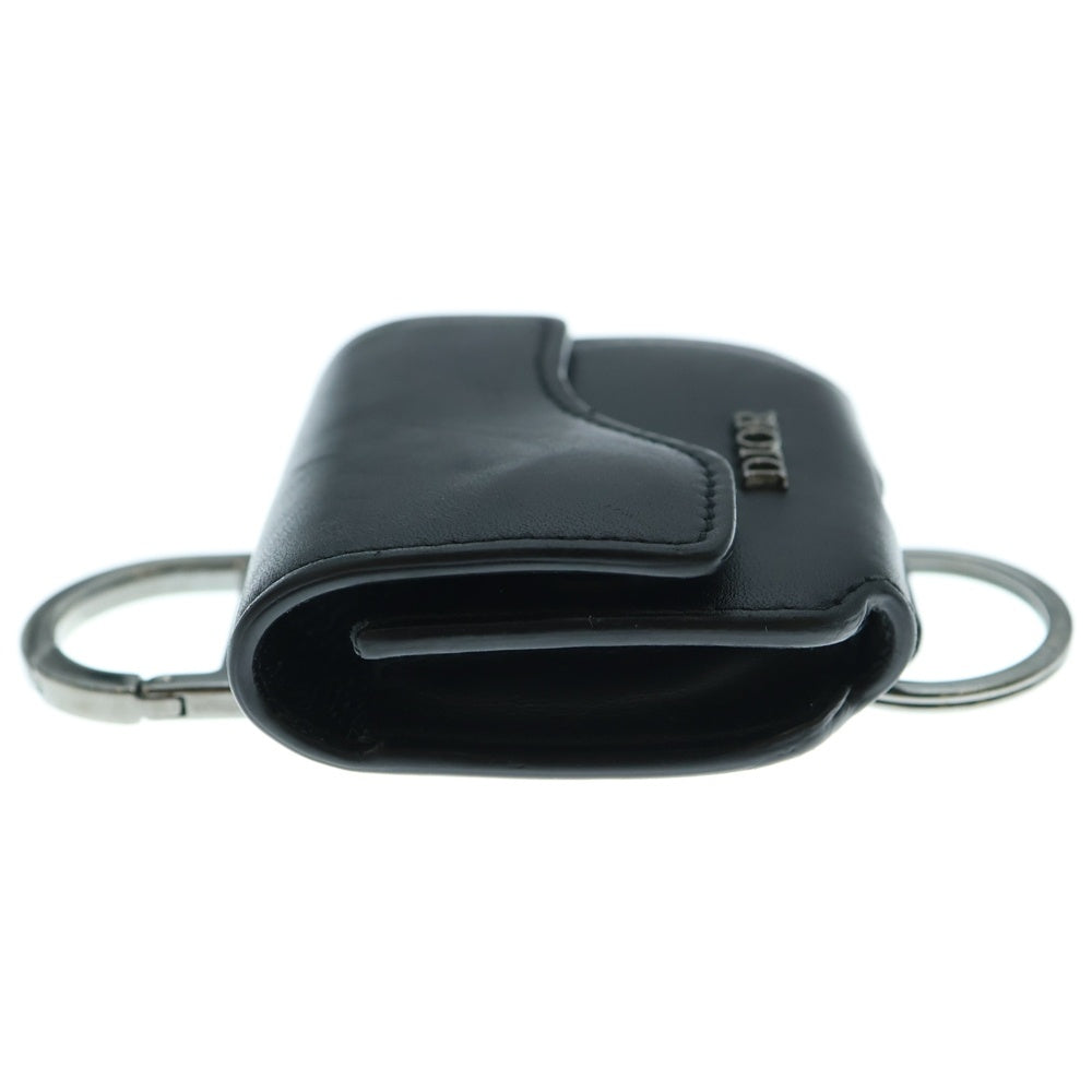 DIOR(ディオール) サドル Airpods pro ケース バッグチャーム キーリング ブラック レザー