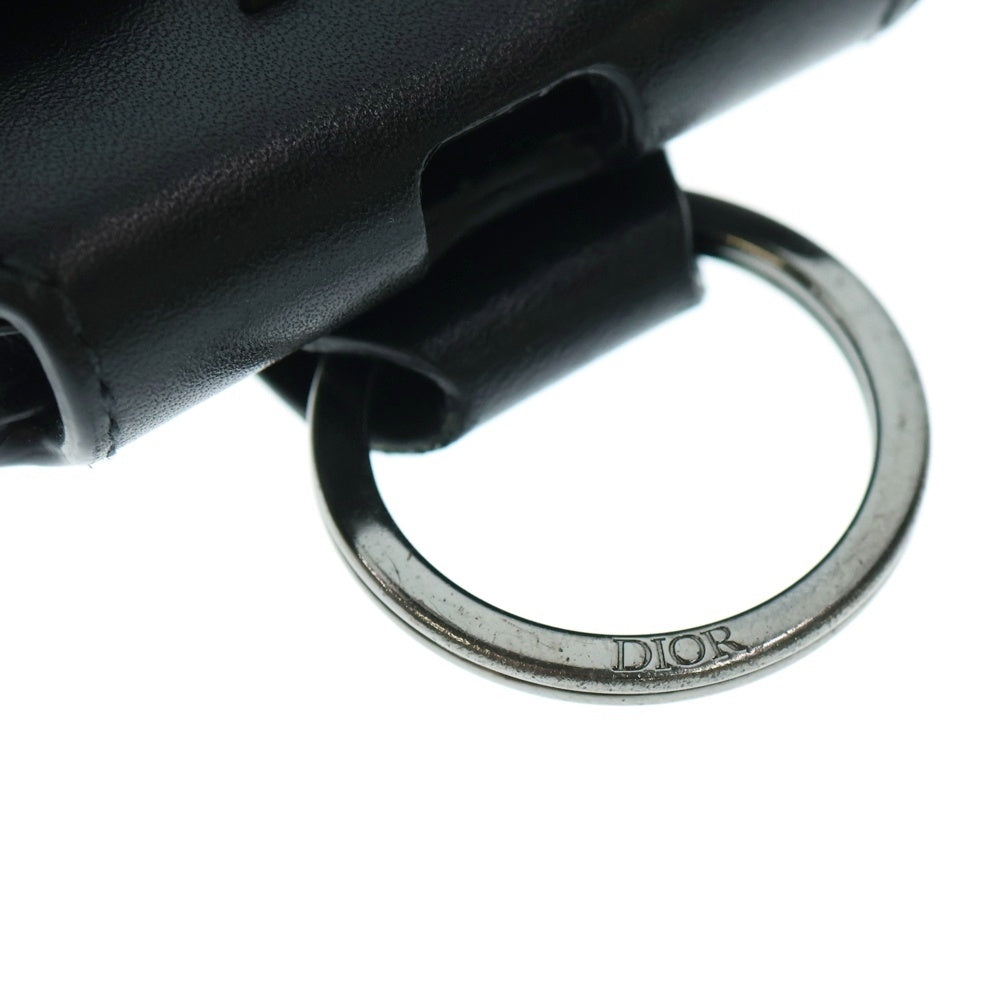 DIOR(ディオール) サドル Airpods pro ケース バッグチャーム キーリング ブラック レザー