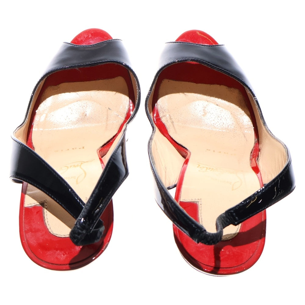 CHRISTIAN LOUBOUTIN(クリスチャンルブタン) サンダルハイヒール ミュール ブラック×レッド パテント 35 1/2