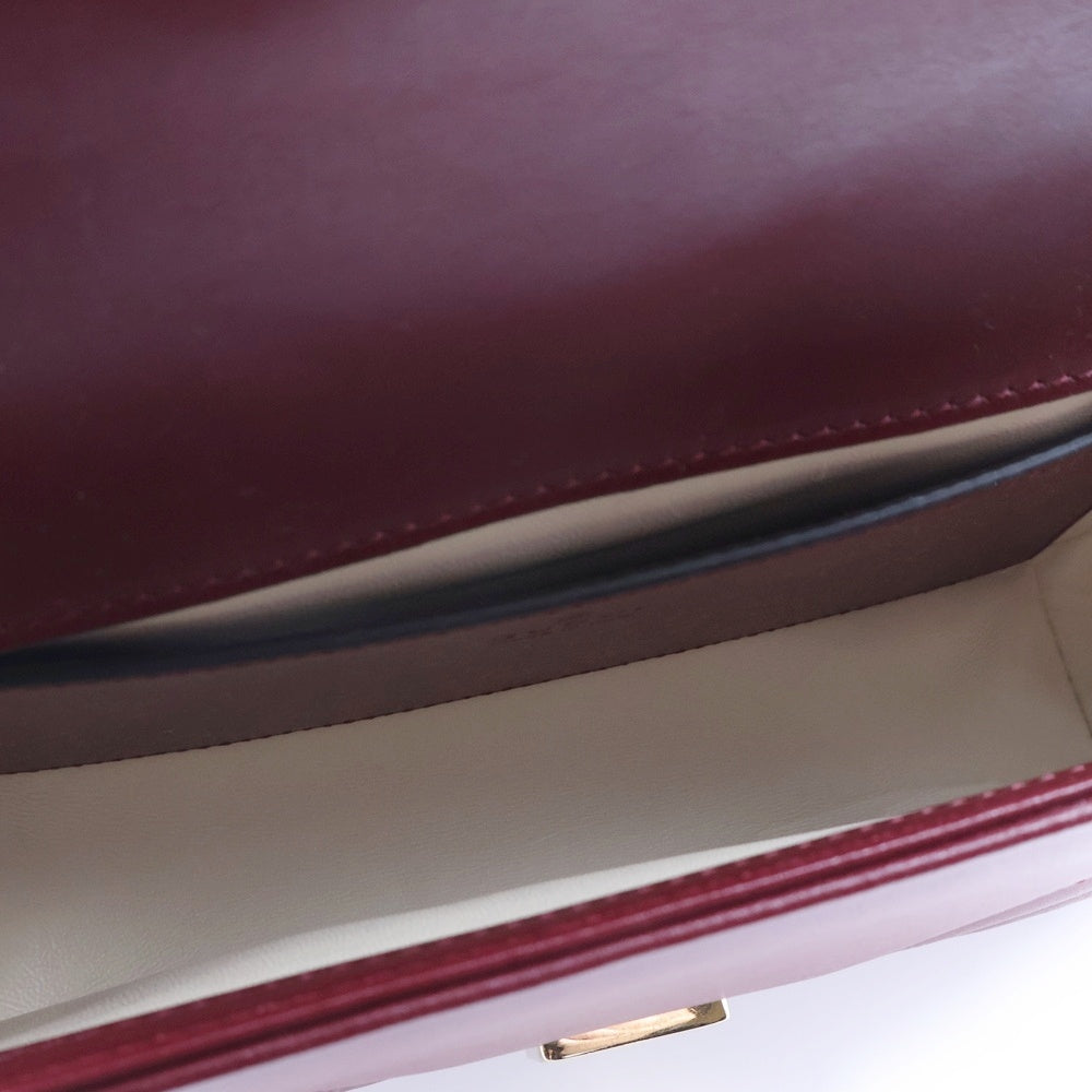 GUCCI(グッチ) GGマーモント チェーン ショルダーバッグ レッド レザー 446744