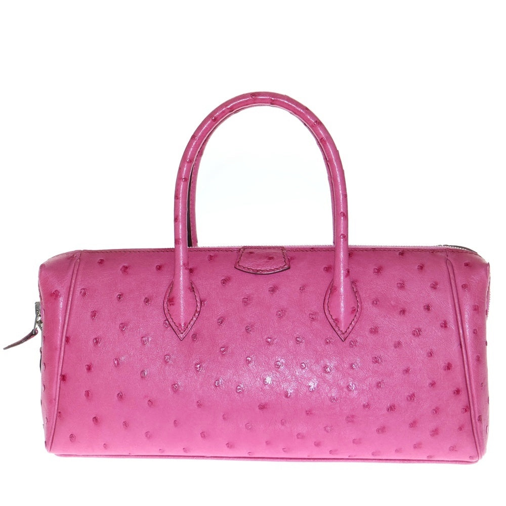 HERMES(エルメス) パリボンベイ27 ハンドバッグ レザー フューシャピンク シルバー金具 □J刻印