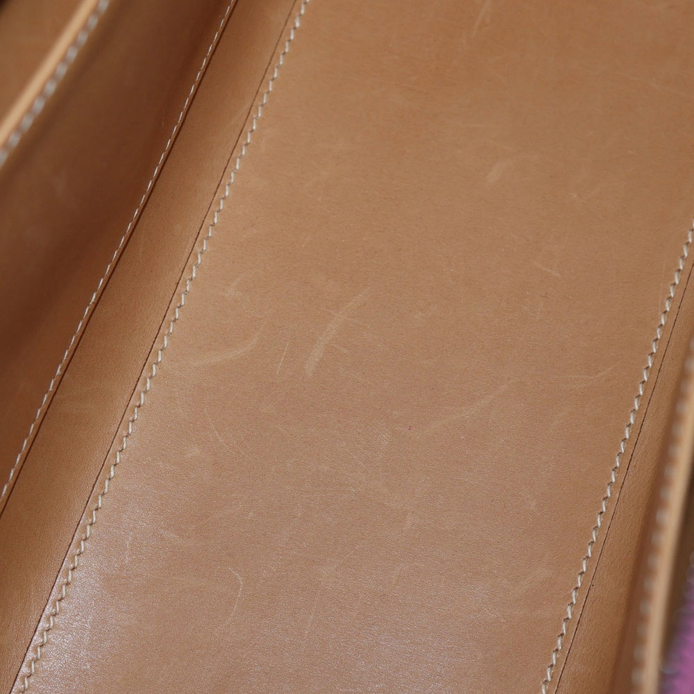 HERMES(エルメス) パリボンベイ27 ハンドバッグ レザー フューシャピンク シルバー金具 □J刻印