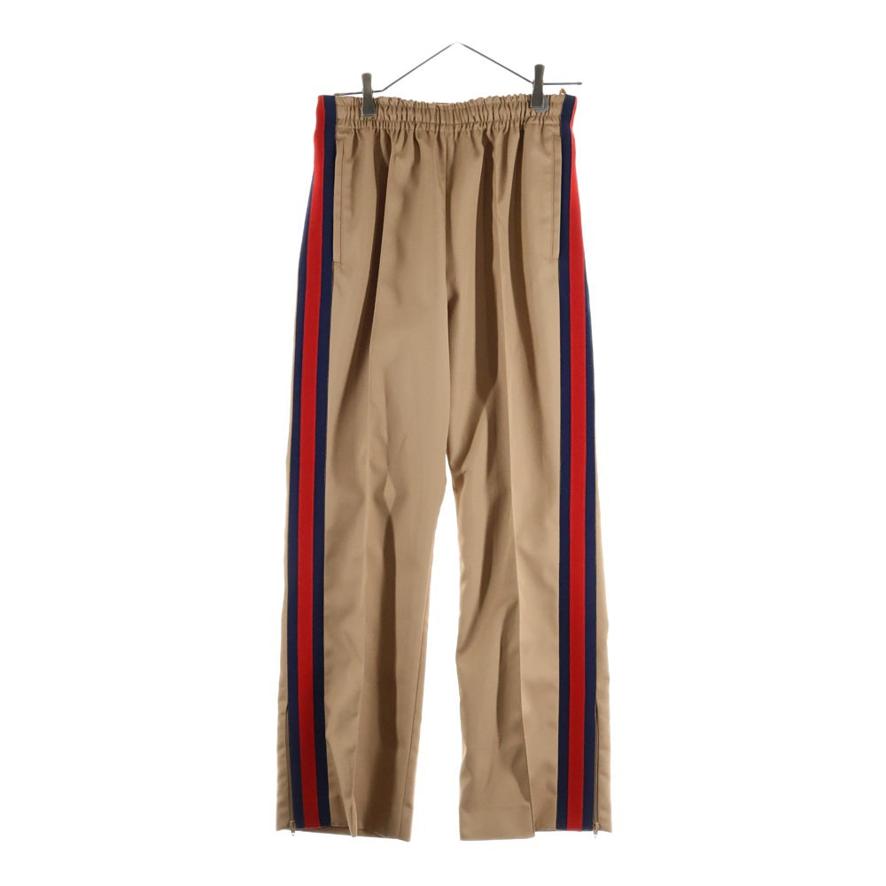 GUCCI(グッチ) シェリーライン 裾ジップ センタープレス ストレート パンツ ベージュ 757335