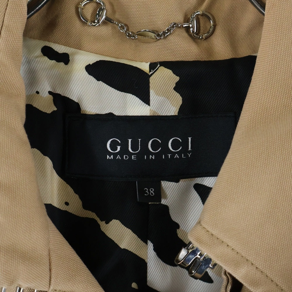 GUCCI(グッチ) 裏地総柄 コットン ラグランスリーブ トレンチコート ベージュ 354409