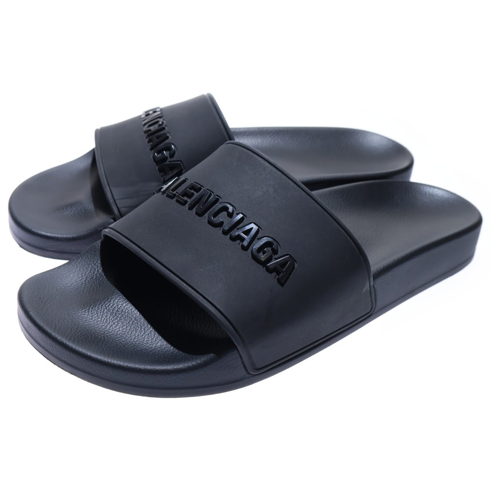 BALENCIAGA(バレンシアガ) ラバー ロゴ フラット シャワーサンダル シューズ ブラック