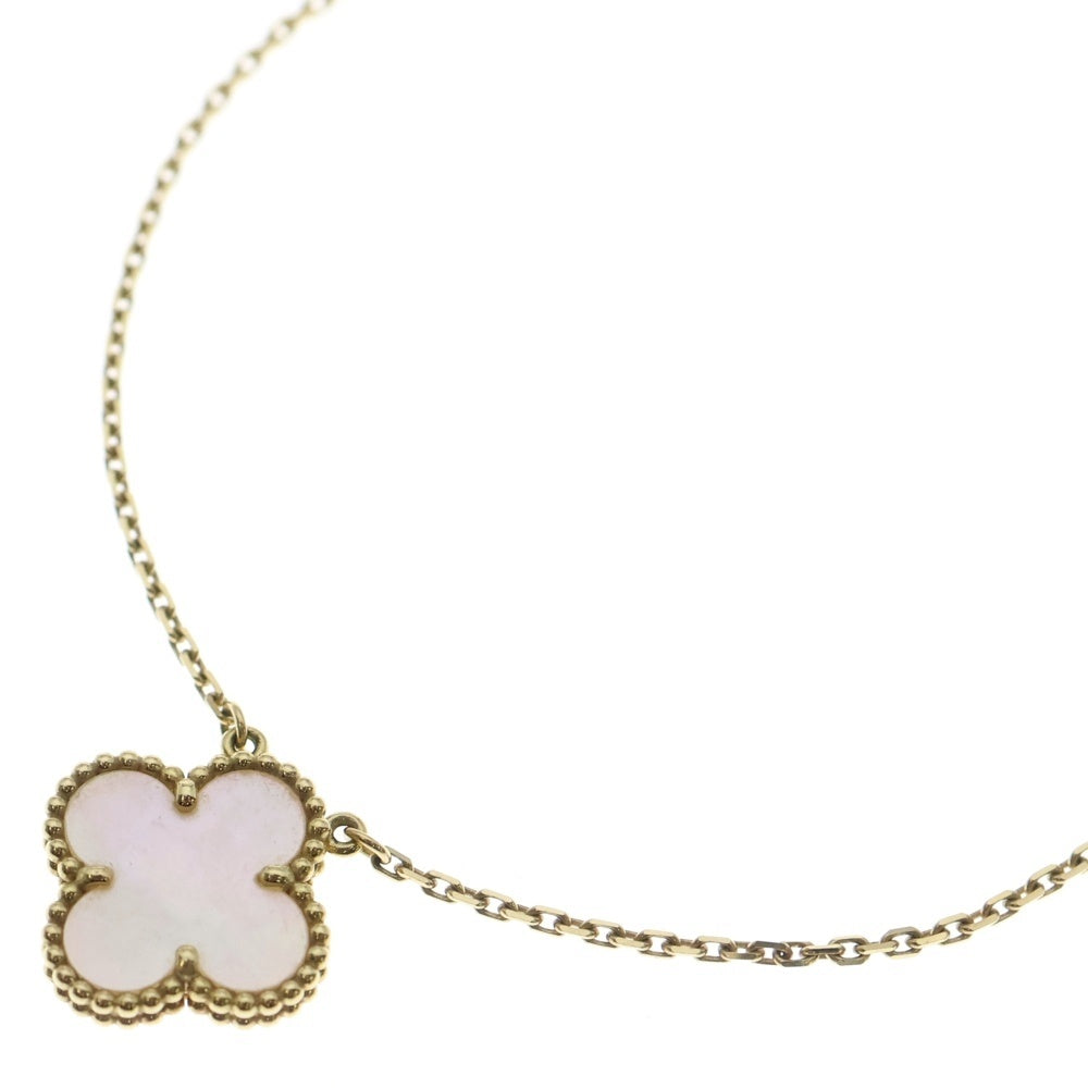 Van Cleef & Arpels(ヴァンクリーフアンドアーペル) ヴィンテージアルハンブラ マザーオブパール ネックレス ペンダント Au750 K18 YG イエローゴールド VCARA45900 レディース
