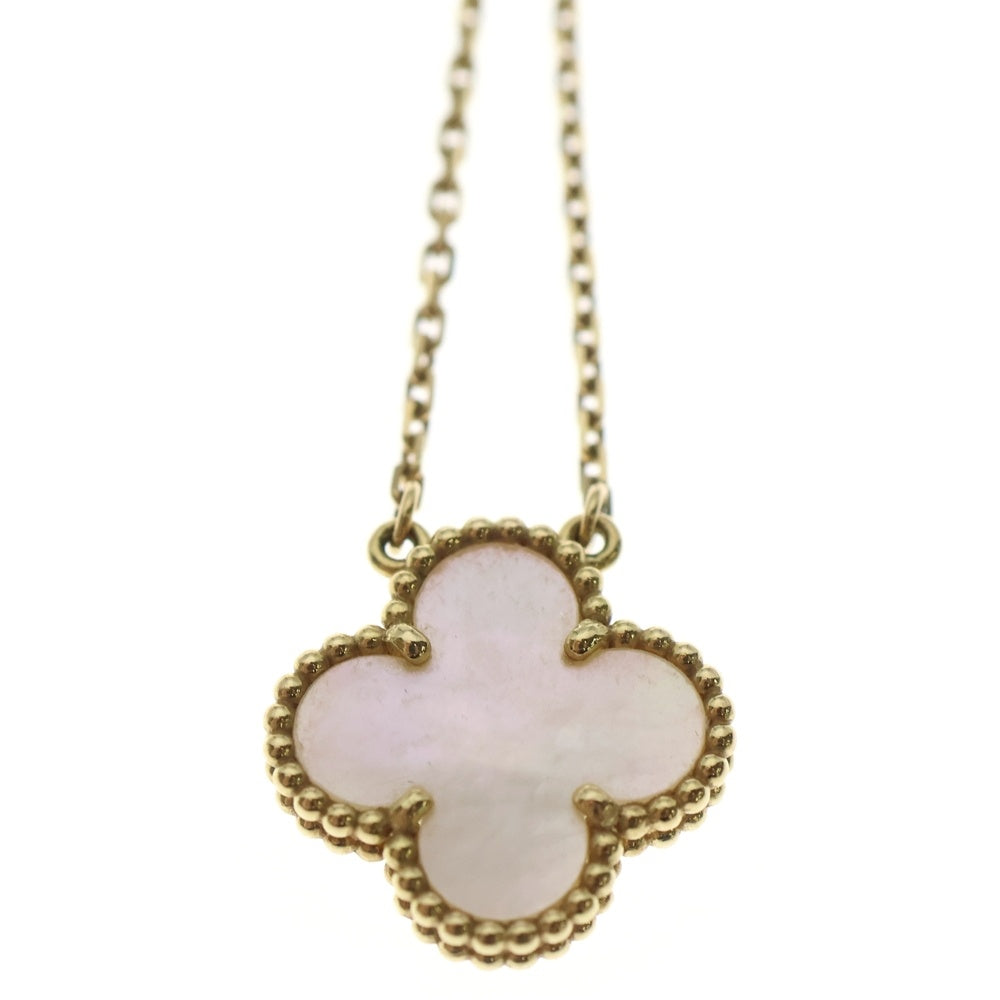 Van Cleef & Arpels(ヴァンクリーフアンドアーペル) ヴィンテージアルハンブラ マザーオブパール ネックレス ペンダント Au750 K18 YG イエローゴールド VCARA45900 レディース