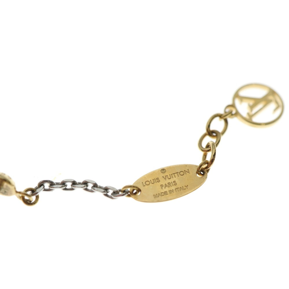 ルイヴィトンロゴ付き金属製チェーンピアス LOUIS VUITTON(ルイヴィトン) ロゴマニア ピアス GP ゴールド×シルバー