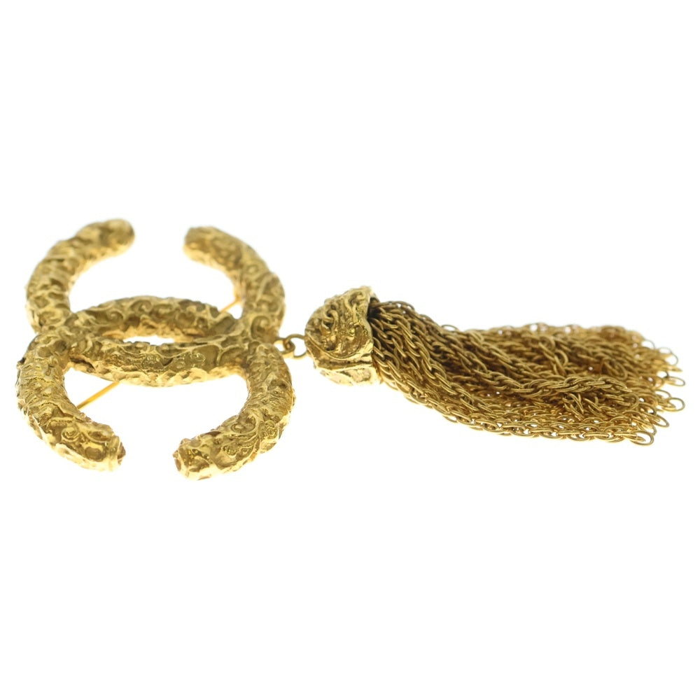 CHANEL(シャネル) ココマーク溶岩 フリンジ ブローチ ピンバッジ ゴールド レディース