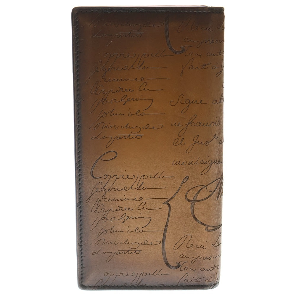 美品✨️ベルルッティ　カリグラフィー　ロングウォレット　ブラウン　長財布　レザー Berluti ブラウン長財布