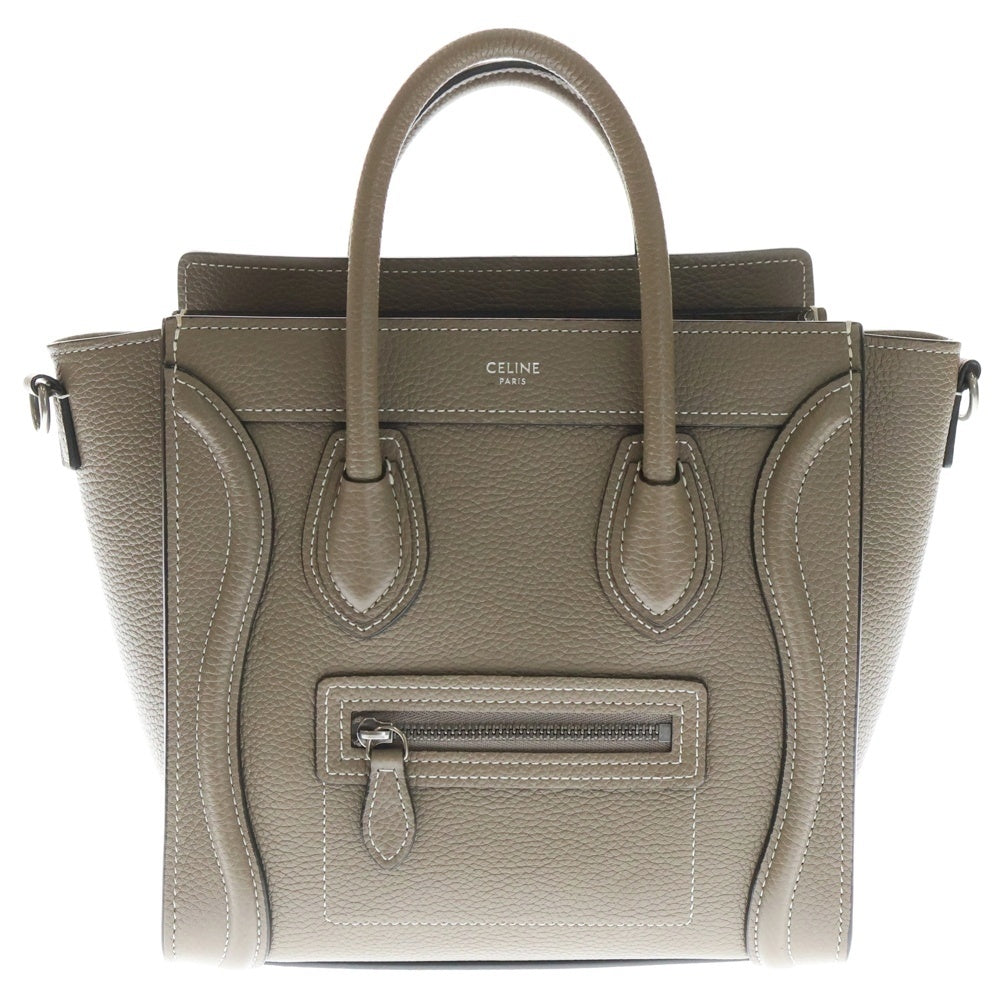 CELINE(セリーヌ) ラゲージ ナノ 2WAYバッグ ショルダーバッグ ハンドバッグ ベージュ レザー