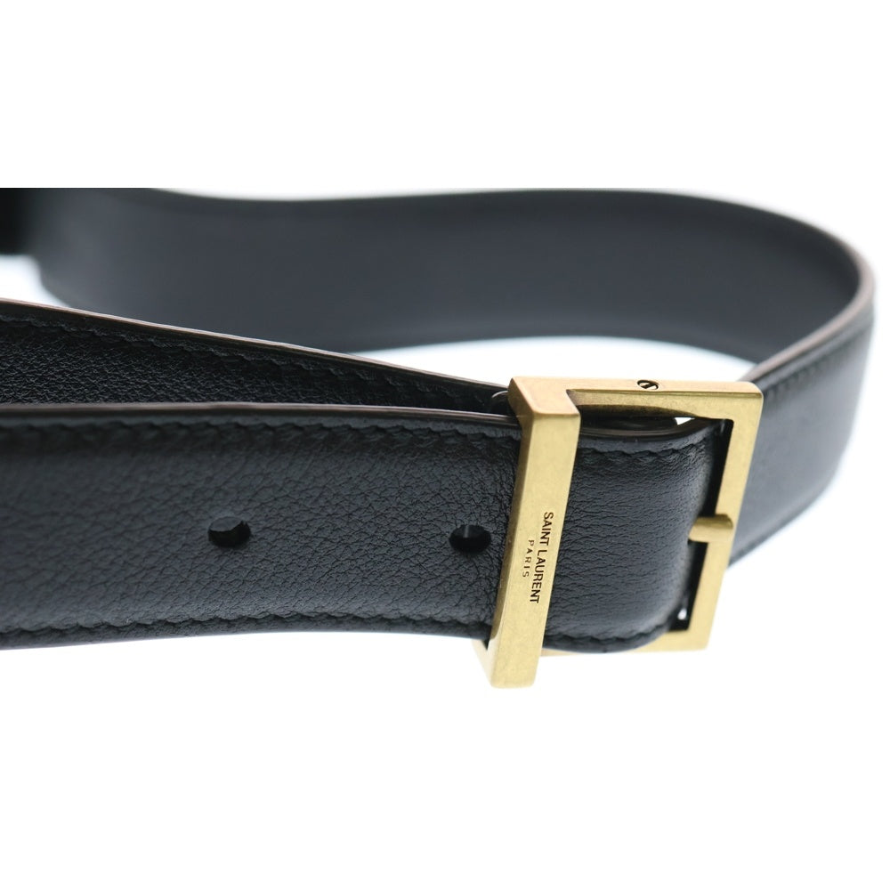 SAINT LAURENT PARIS(サンローランパリ) LE 5 A 7 ソフト スモール カサンドラレザーハンドバッグ ブラック 713938 レディース