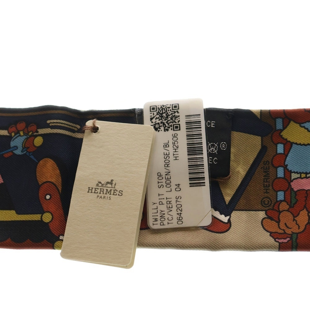 HERMES(エルメス) ツイリー ポニーピットストップ マルチカラー シルク レディース