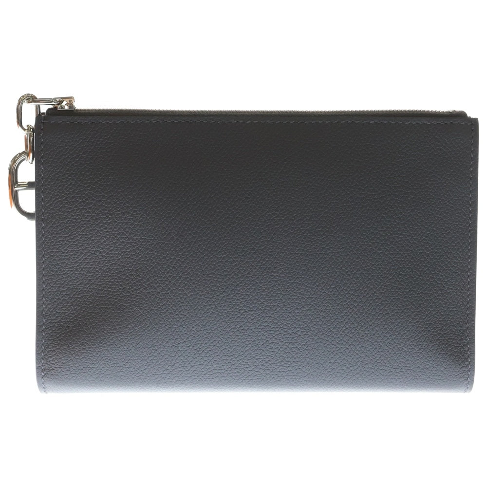 HERMES(エルメス) ジップアンゴーPM グリメイヤー エバーカラー ポーチ セカンドバッグ ケース グレー レザー シルバー金具 K刻印 レディース