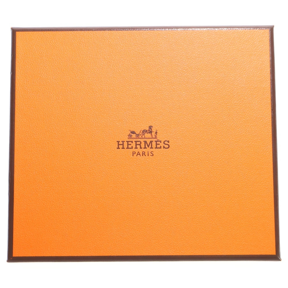HERMES(エルメス) ベアンコンビネ コンパクト トゴ シェーブル コンパクトウォレット 三つ折り財布 ライトブルー レザー シルバー金具 K刻
