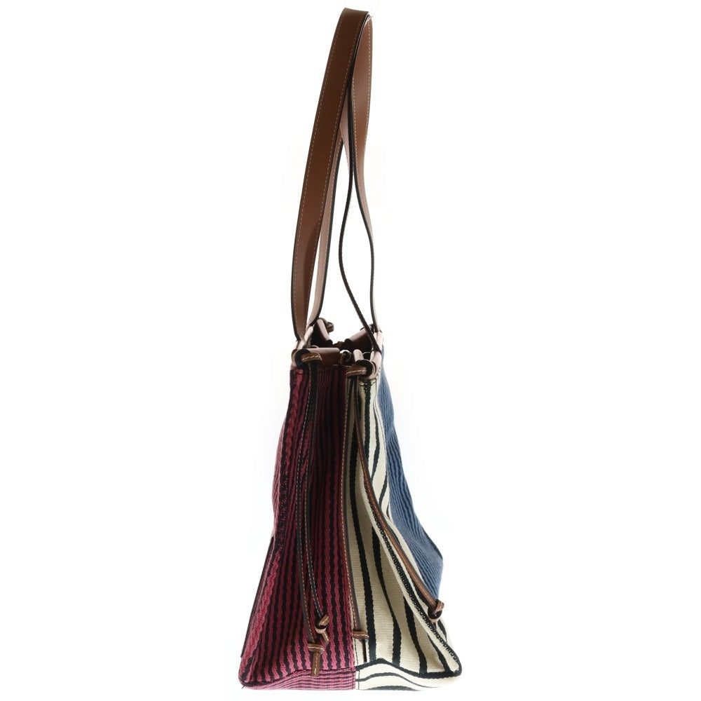 LOEWE(ロエベ) アナグラム クッション トートバッグ ハンドバッグ ブラウン×ベージュ×ピンク レザー×キャンバス レディース