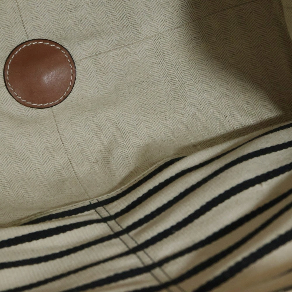 LOEWE(ロエベ) アナグラム クッション トートバッグ ハンドバッグ ブラウン×ベージュ×ピンク レザー×キャンバス レディース