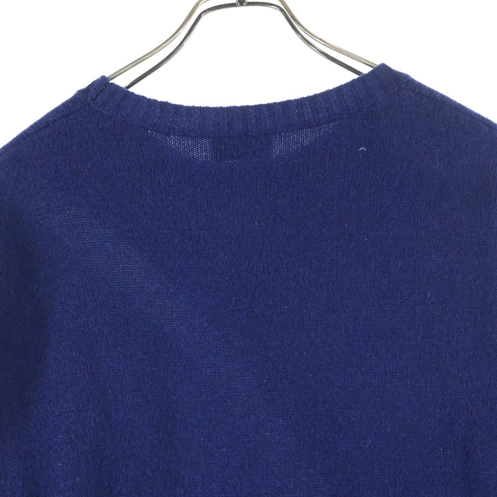 MONCLER(モンクレール) MAGLIONE TRICOT GIROCOLLO トリコロール カシミヤ混ウールニットモヘアセーター ブルー/レッド E20919041600 A9046