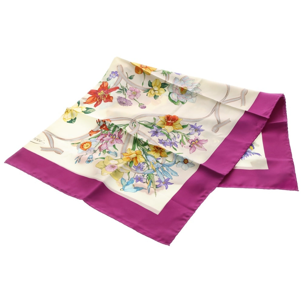 GUCCI(グッチ) スカーフ 花柄 マルチカラー シルク 90 レディース
