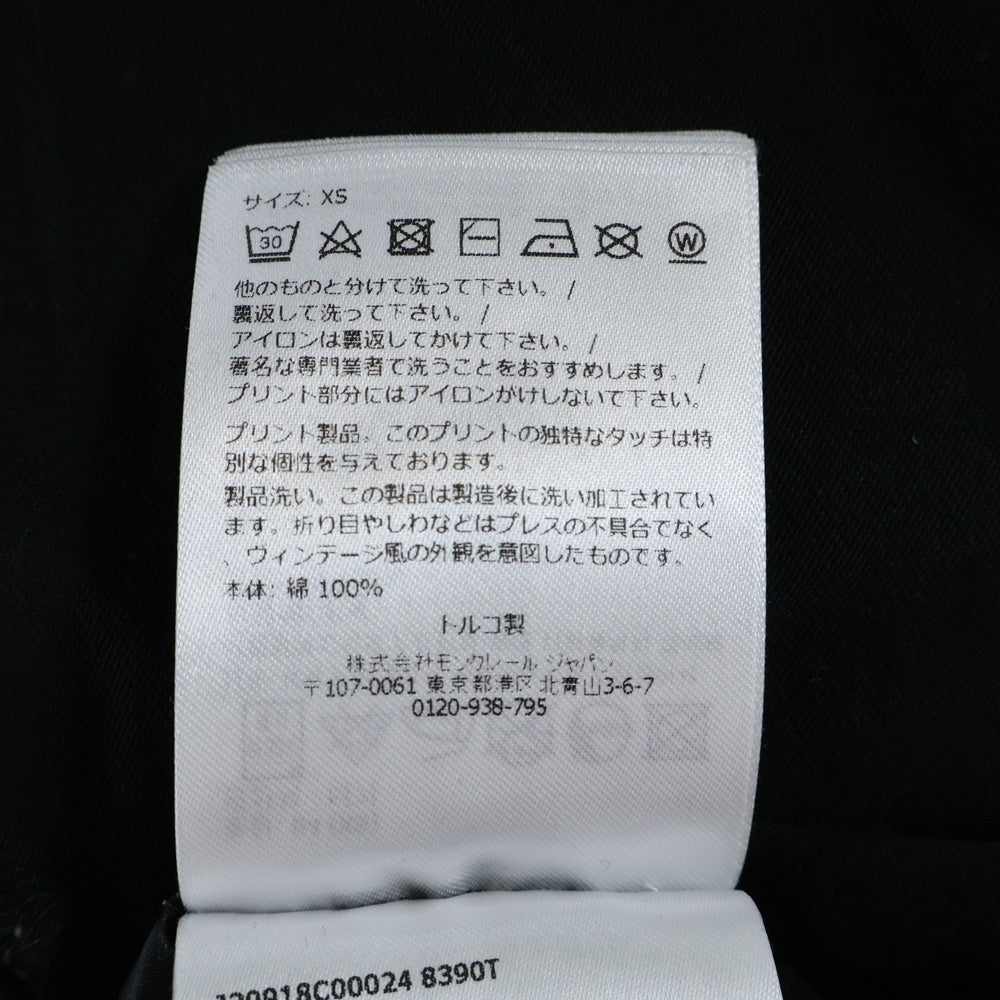 MONCLER(モンクレール) 24AW フロッキーロゴプリント ワッペン クルーネック 半袖Tシャツ カットソー ブラック J20918C00024 8390T