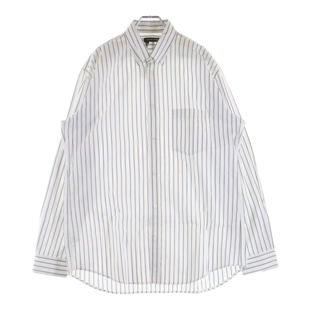 BALENCIAGA(バレンシアガ) バックロゴプリント ストライプ総柄 ボタン