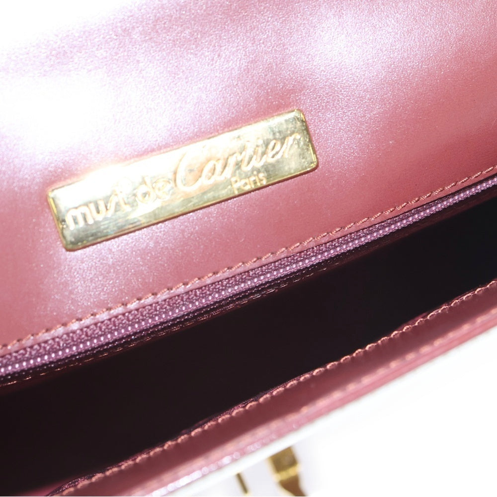 Cartier(カルティエ) マストライン ハンドバッグ レッド レザー 