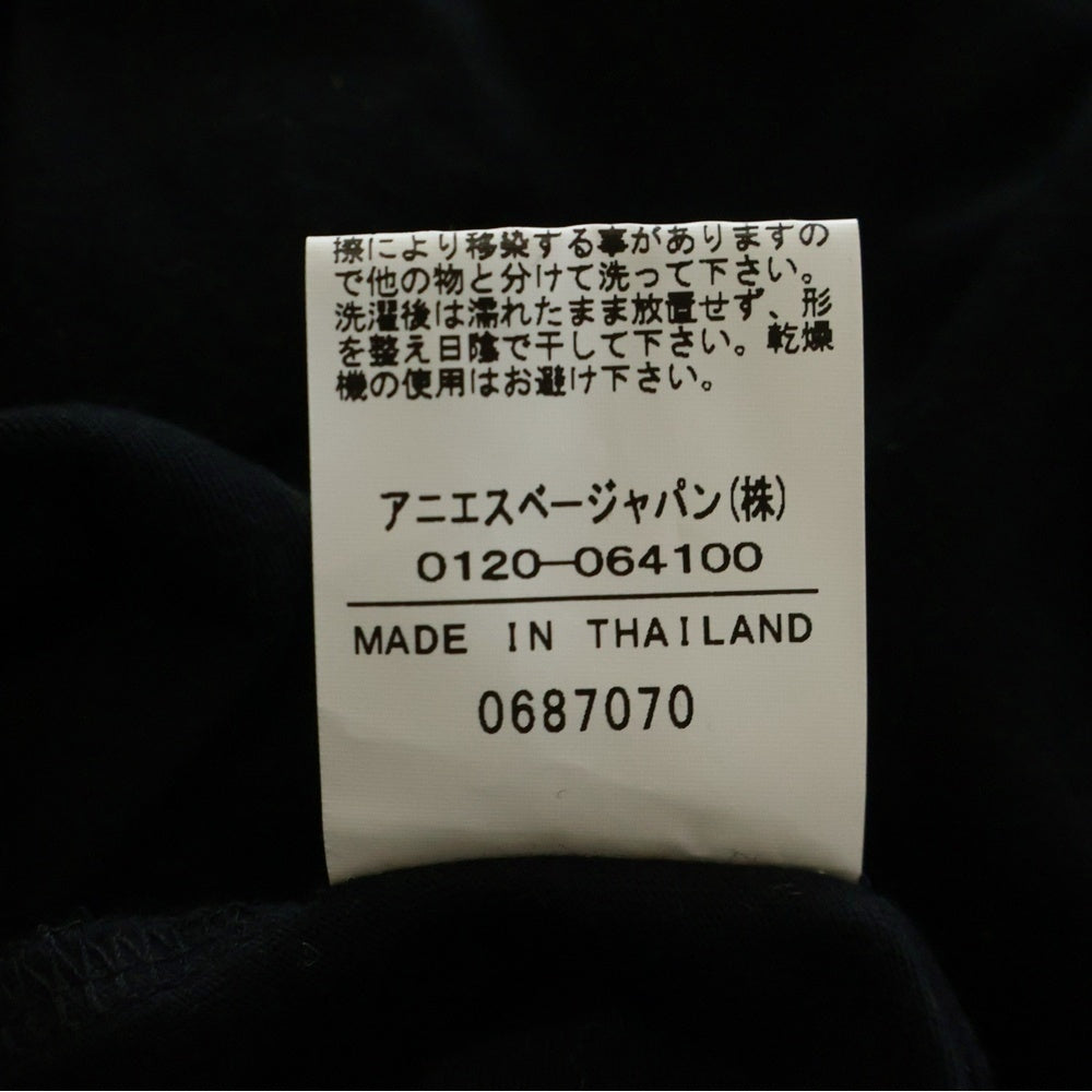 agnes b.(アニエスベー) ロゴプリント クルーネック 長袖Tシャツ カットソー ブラック