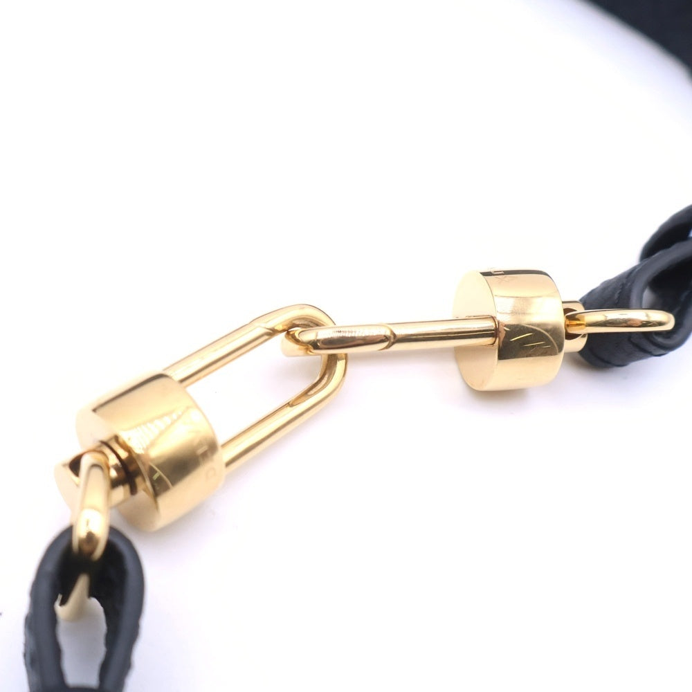 DELVAUX(デルボー) ショルダーストラップ ブラック×ゴールド レザー