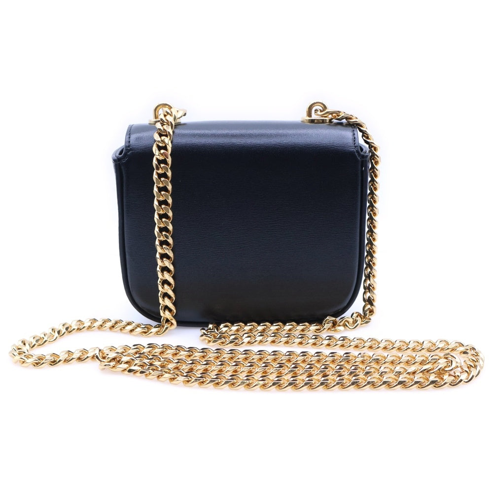 CELINE(セリーヌ) トリオンフ ミニチェーンクロード ブラック レザー ショルダーバッグ ゴールド金具 レディース