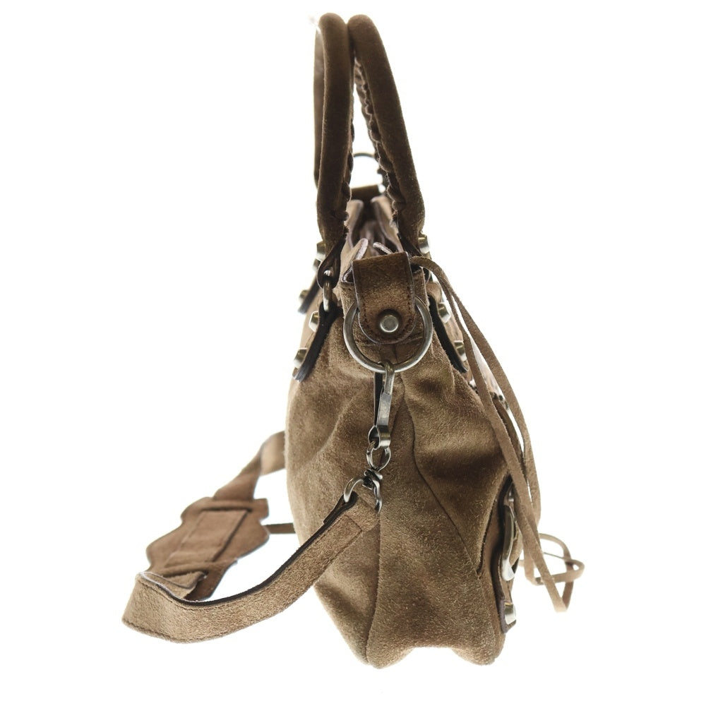 BALENCIAGA(バレンシアガ) ザ・ファースト 2WAYハンドバッグ ショルダーバッグ ブラウン スエード 103208 シルバー金具 レディース