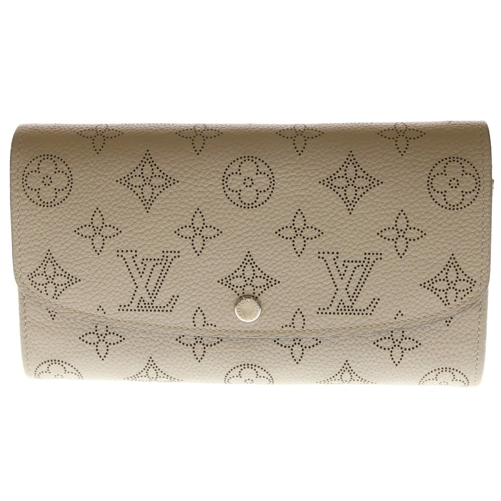 LOUIS VUITTON(ルイヴィトン) モノグラムマヒナ ポルトフォイユ イリス ガレ ロングウォレット 長財布 カードケース ベージュ レザー M60144 シルバー金具 レディース
