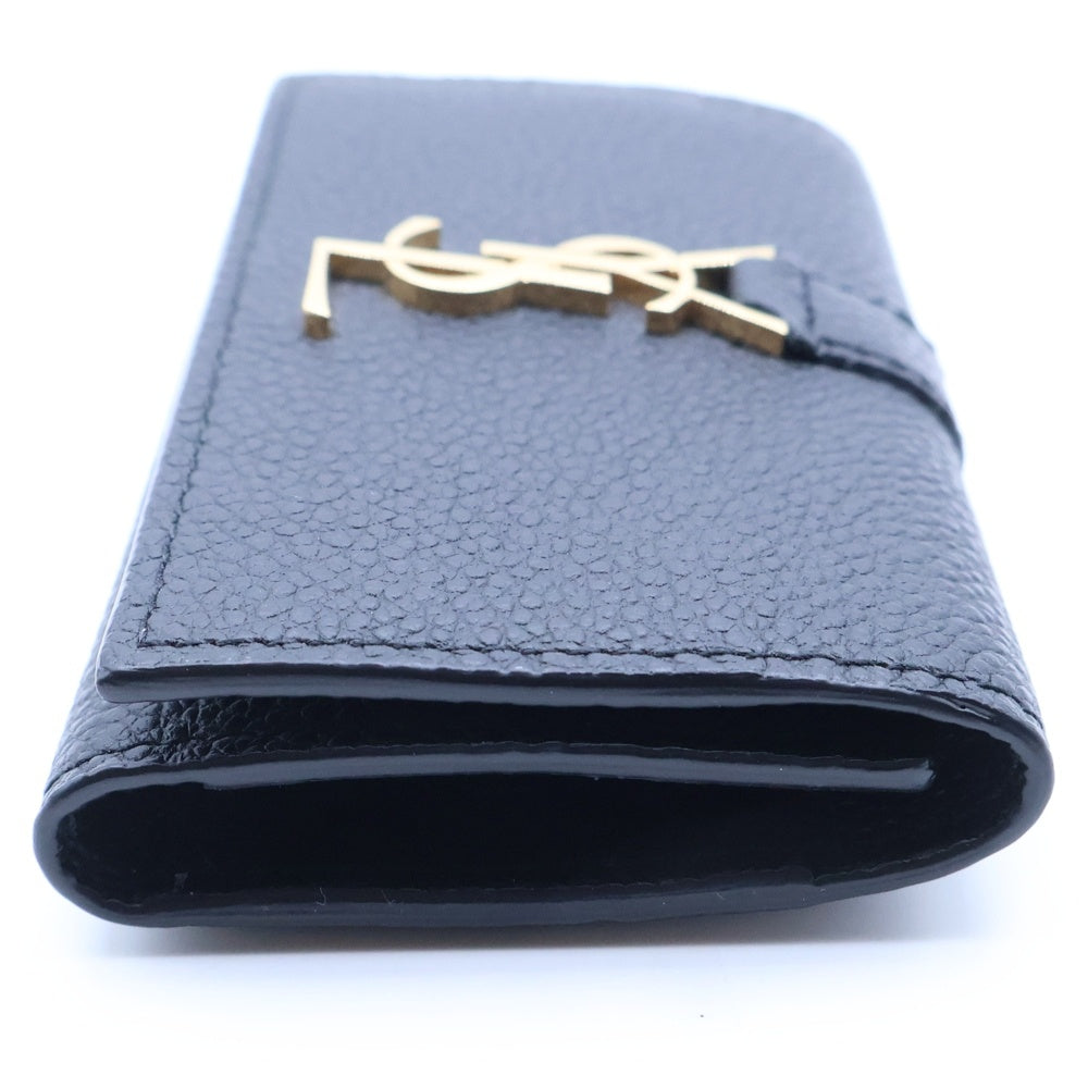 SAINT LAURENT PARIS(サンローランパリ) カサンドラロゴプレート レザー 4連キーケース ブラック 693749 レディース