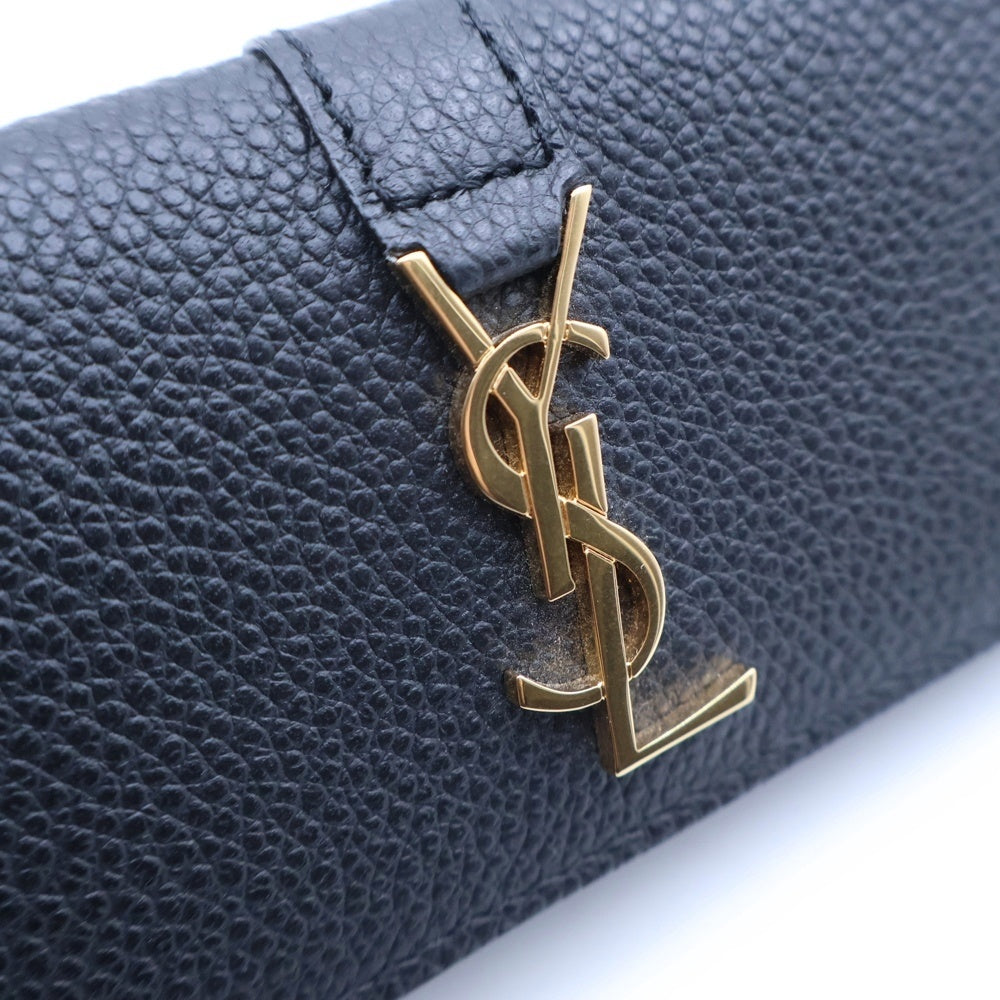 SAINT LAURENT PARIS(サンローランパリ) カサンドラロゴプレート レザー 4連キーケース ブラック 693749 レディース
