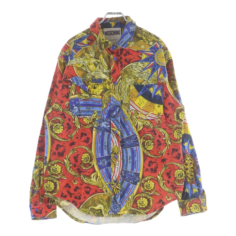 MOSCHINO(モスキーノ) 総柄プリント 長袖シャツ レッド/イエロー