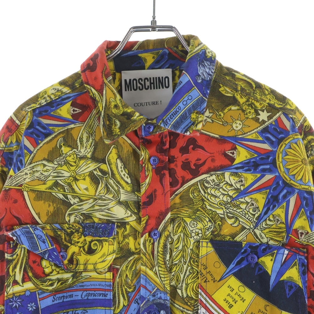 MOSCHINO(モスキーノ) 総柄プリント 長袖シャツ レッド/イエロー