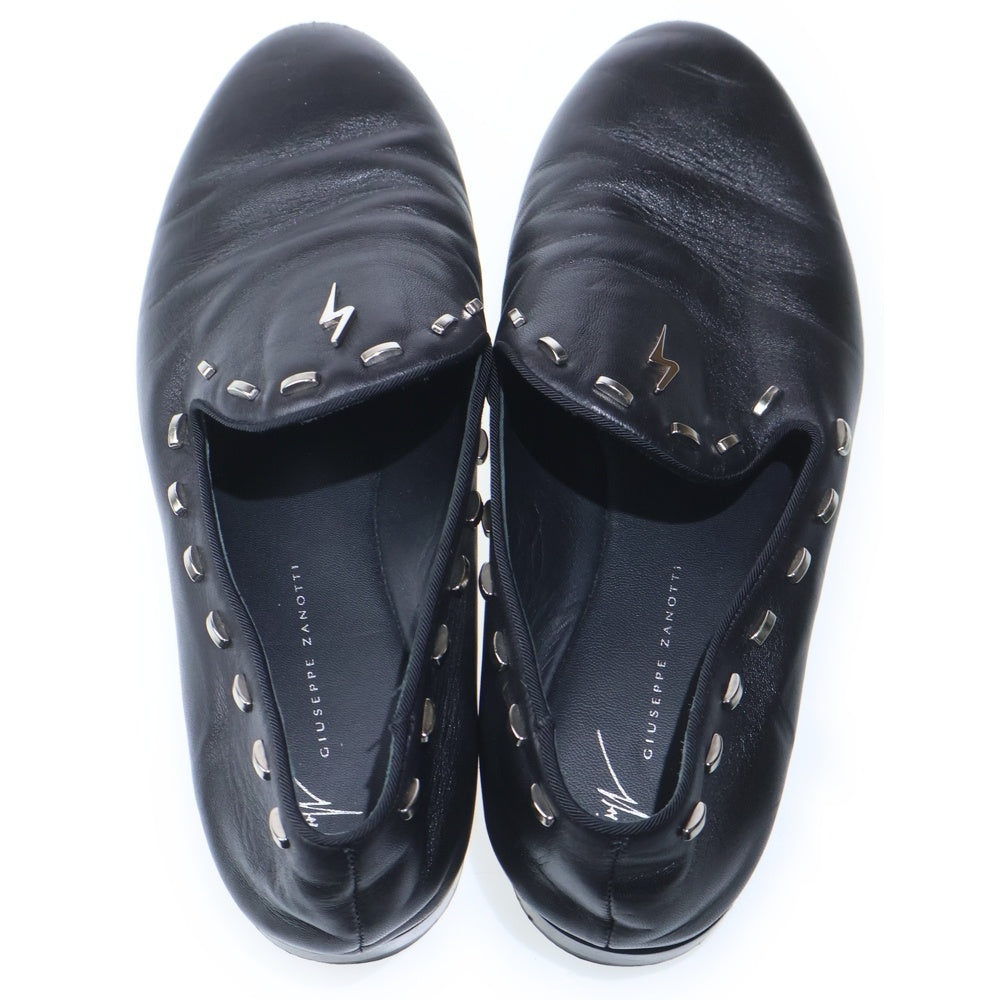 GIUSEPPE ZANOTTI(ジュゼッペ ザノッティ) スタッズ レザー ローカットシューズ ローファー ブラック