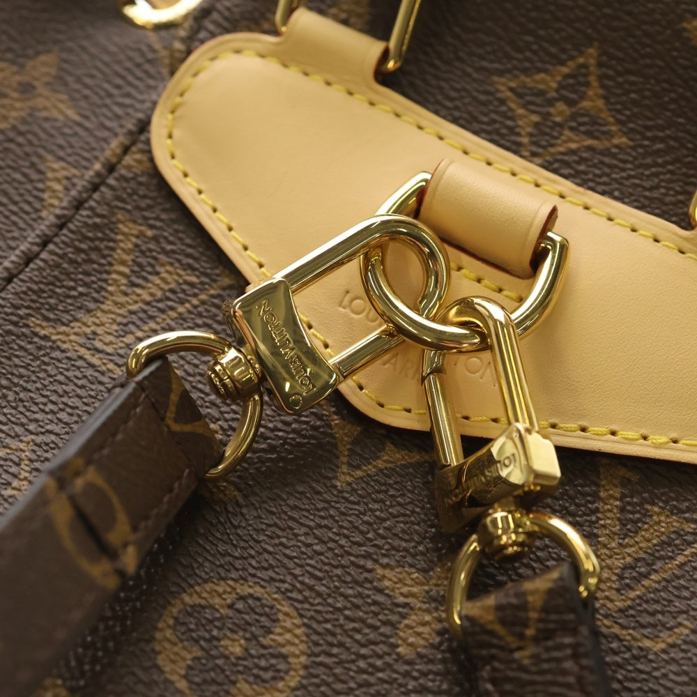 LOUIS VUITTON(ルイヴィトン) モノグラム モンスリMINI リュックサック バックパック ハンドバッグ ブラウン レザー×PVC M11199 ゴールド金具 レディース