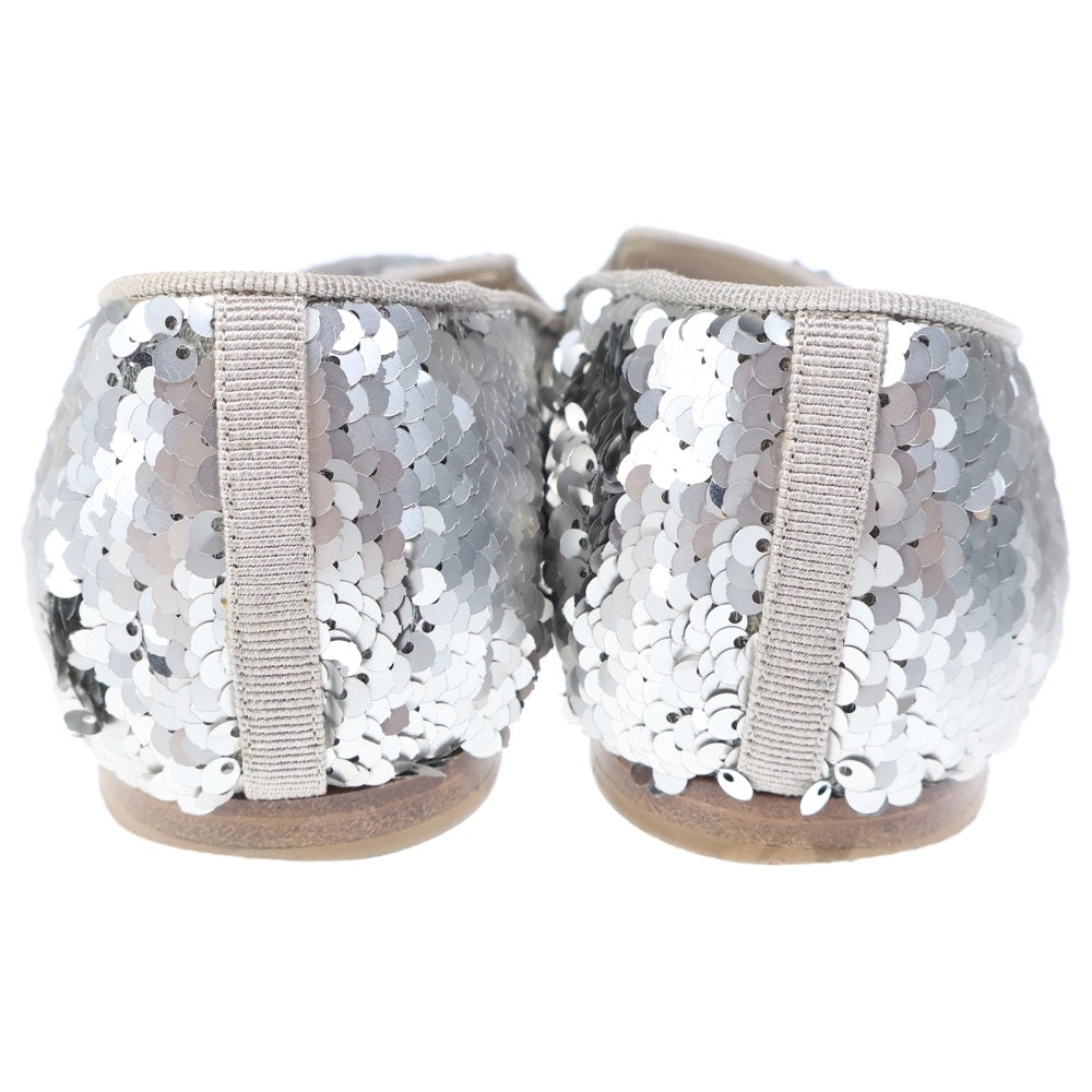 CHANEL(シャネル) ココマーク スパンコール装飾 スリッポン パンプス シューズ シルバー レディース