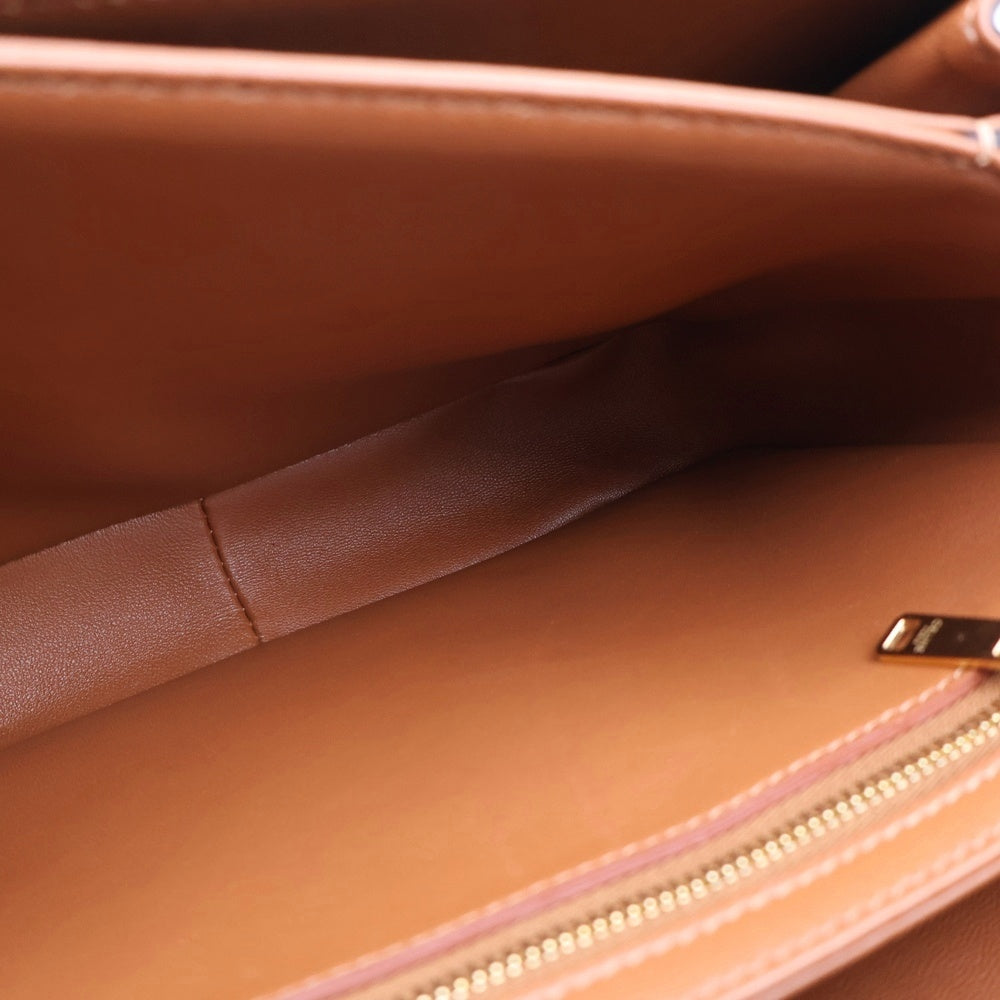 CELINE(セリーヌ) クラシック トリオンフ ショルダーバッグ ブラウン×ベージュ キャンバス×レザー ゴールド金具 レディース