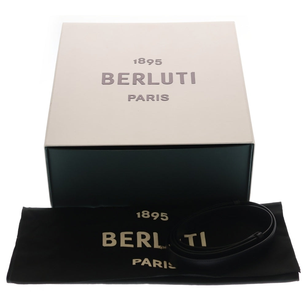 Berluti(ベルルッティ) カリグラフィ トゥジュール アラベスクキャンバス 2WAYハンドバッグ ショルダーバッグ ネイビー キャンバス シルバー金具