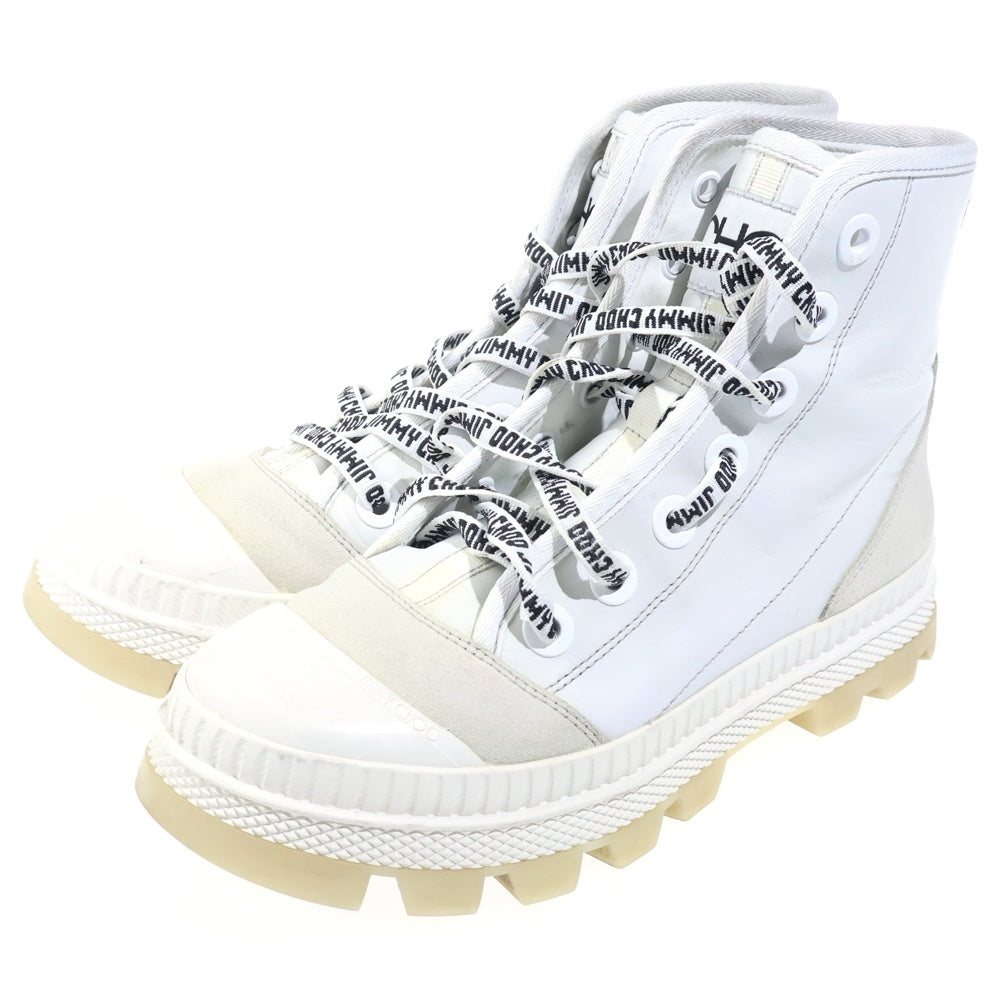 JIMMY CHOO(ジミーチュウ) レザー ハイカットシューズ スニーカー ホワイト レディース