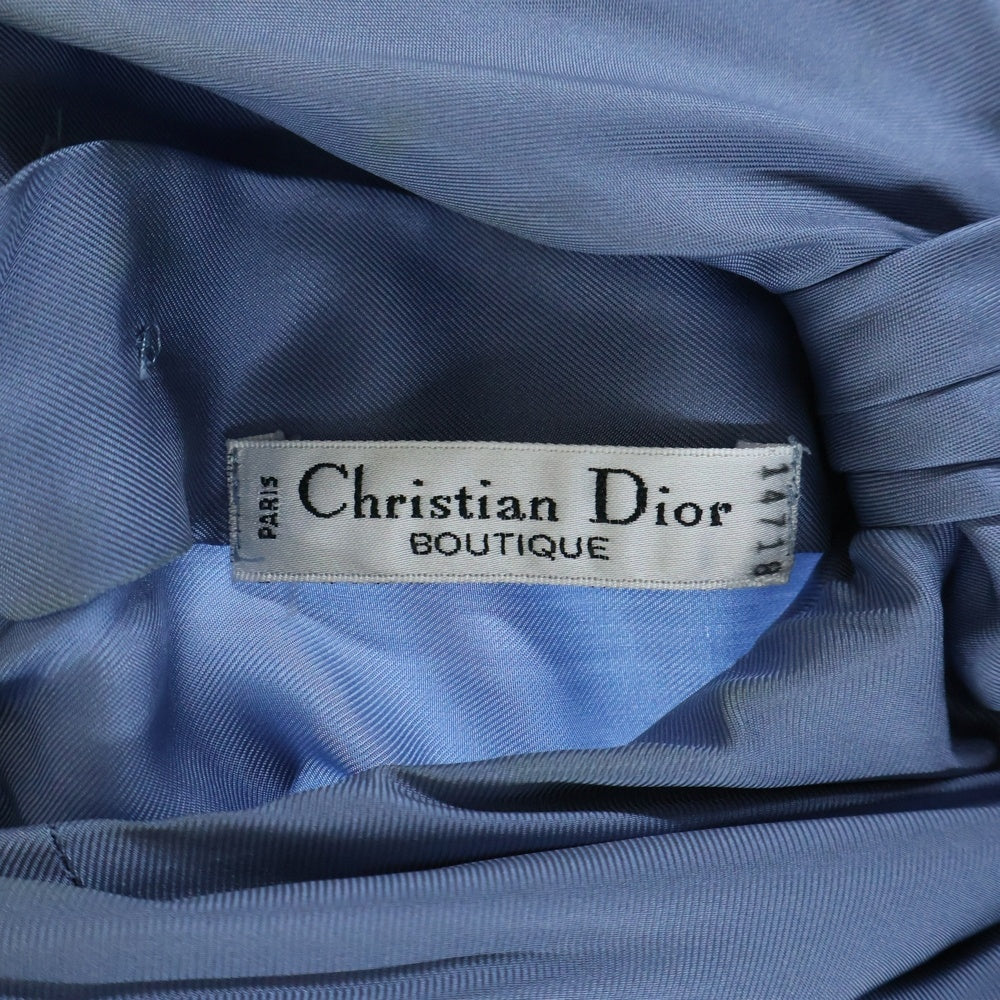 Christian Dior(クリスチャンディオール) リボンデザイン シルク 半袖トップス ブラウス ライトブルー レディース