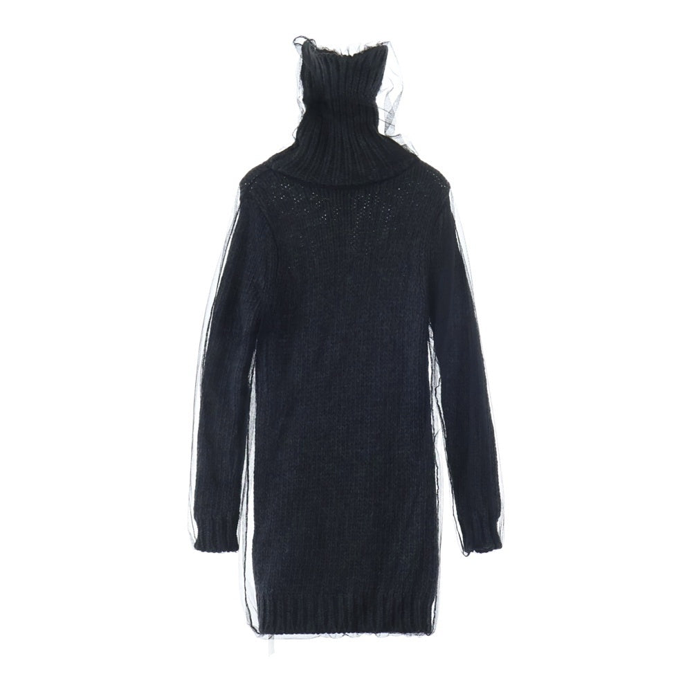 DOLCE & GABBANA(ドルチェアンドガッバーナ) チュール レイヤード タートルネック ロング ニット ワンピース グレー レディース SK0408