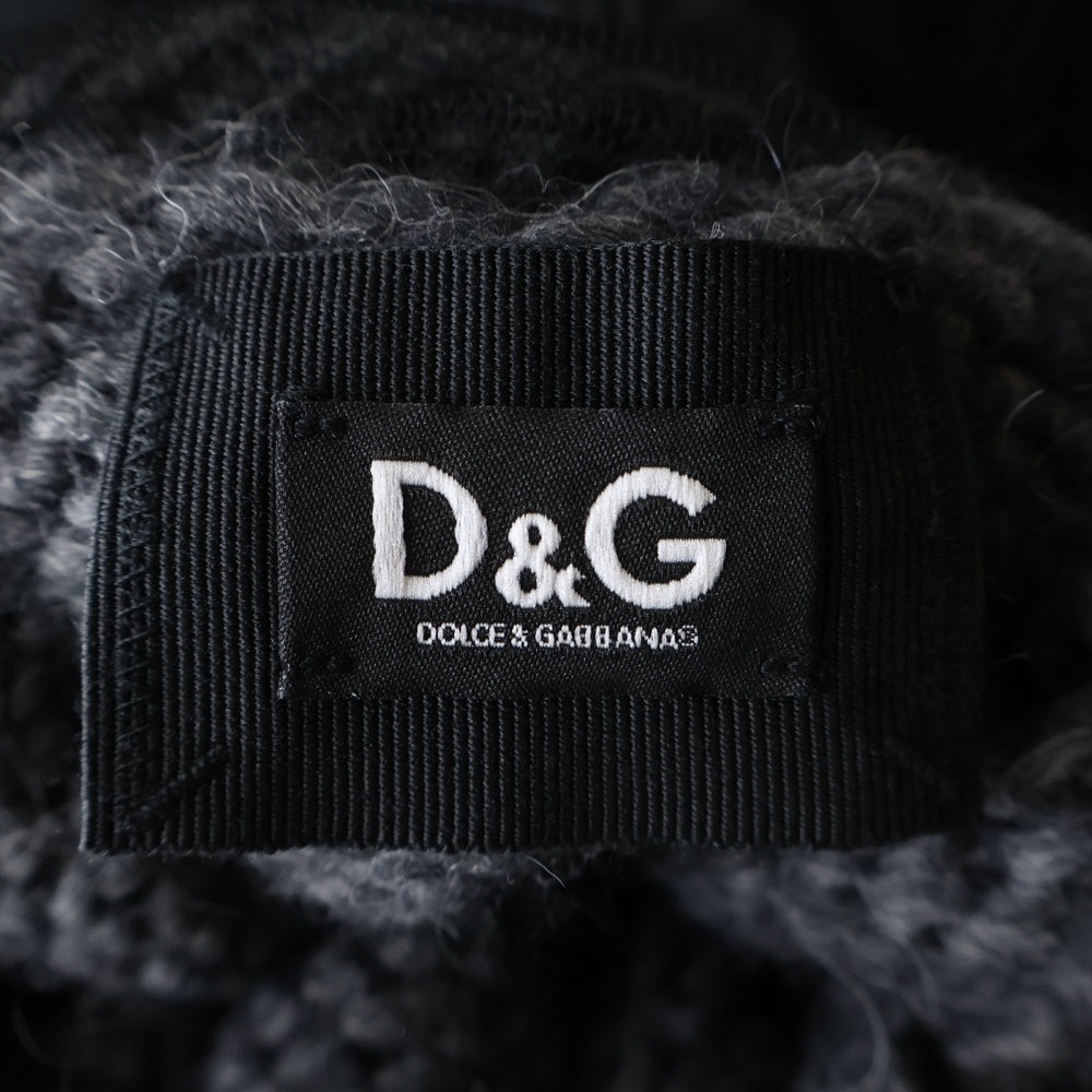 DOLCE & GABBANA(ドルチェアンドガッバーナ) チュール レイヤード タートルネック ロング ニット ワンピース グレー レディース SK0408