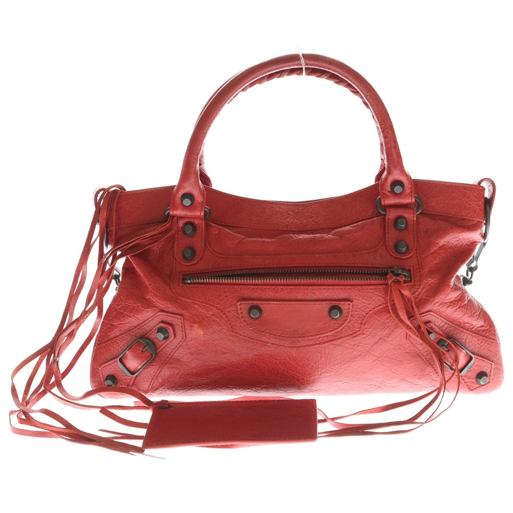 BALENCIAGA(バレンシアガ) ザ・ファースト レッド レザー 2WAY ハンドバッグ ショルダーバッグ 103208 レディース