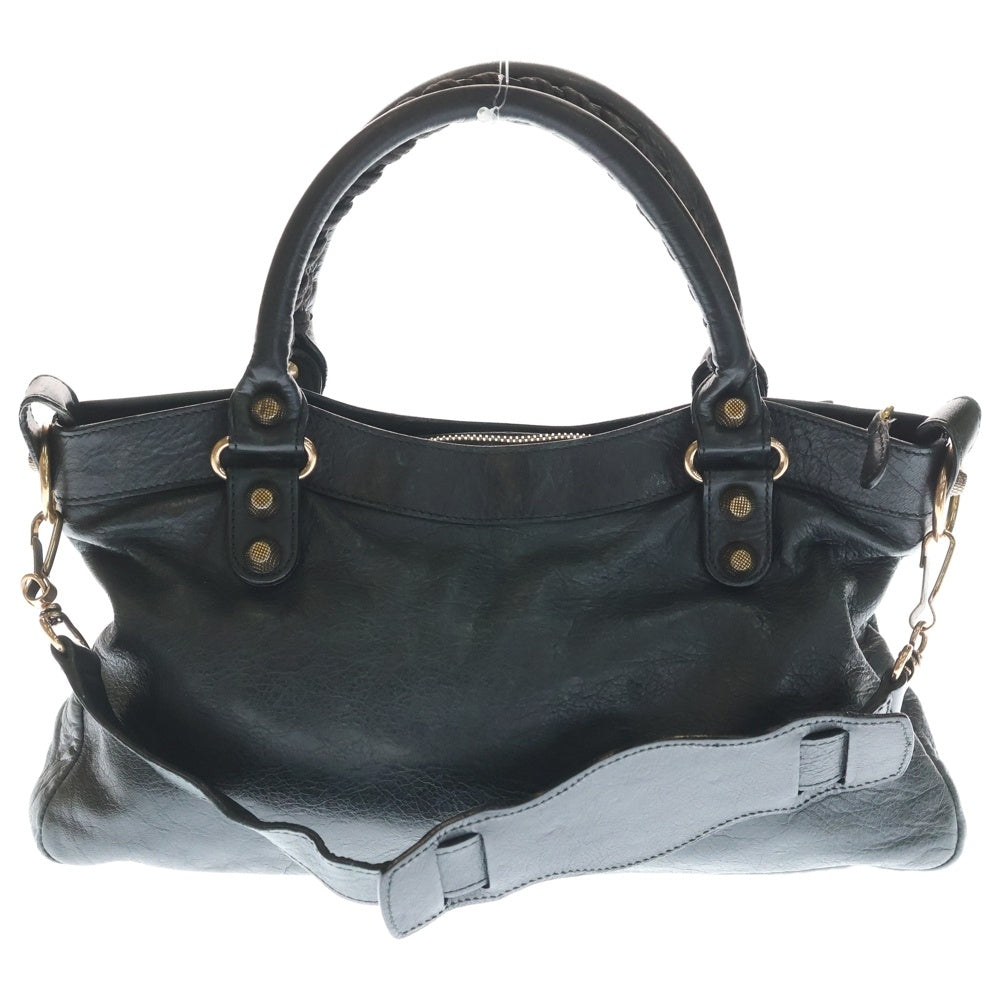 BALENCIAGA(バレンシアガ) バレンシアガ 240577 ザ・ジャイアントシティ ハンドバッグ ショルダーバッグ ブラック レザー 240577・1000 1669 ピンクゴールド金具